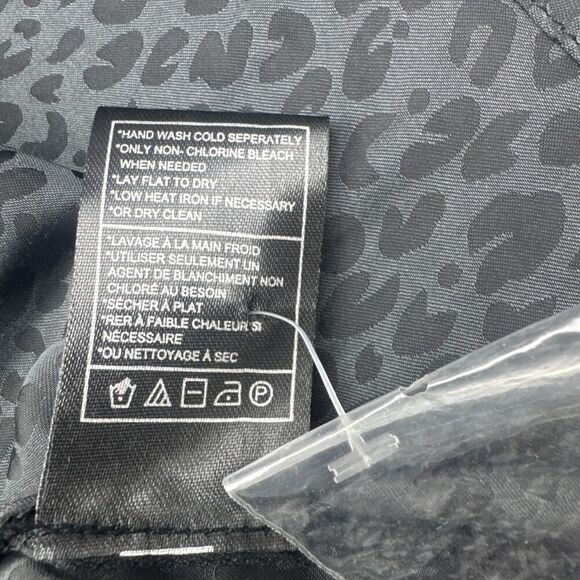 Steve Madden CURIOUS SILKY BLACK Animal Print Tie Front Shirt Dress Sz M NEW - Picture 9 of 10